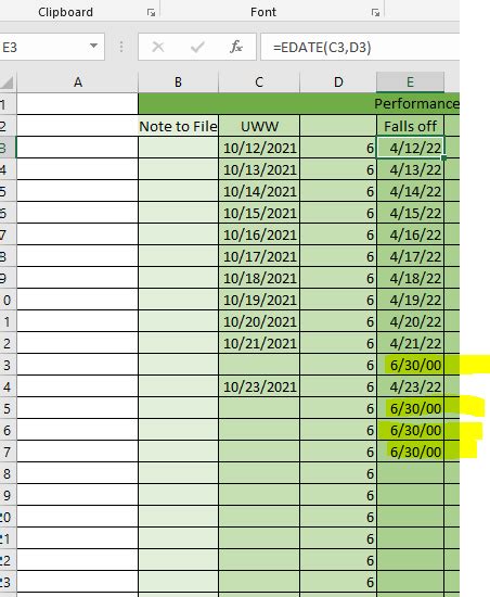 edate|Display blank cell when reference is blank usning =EDATE